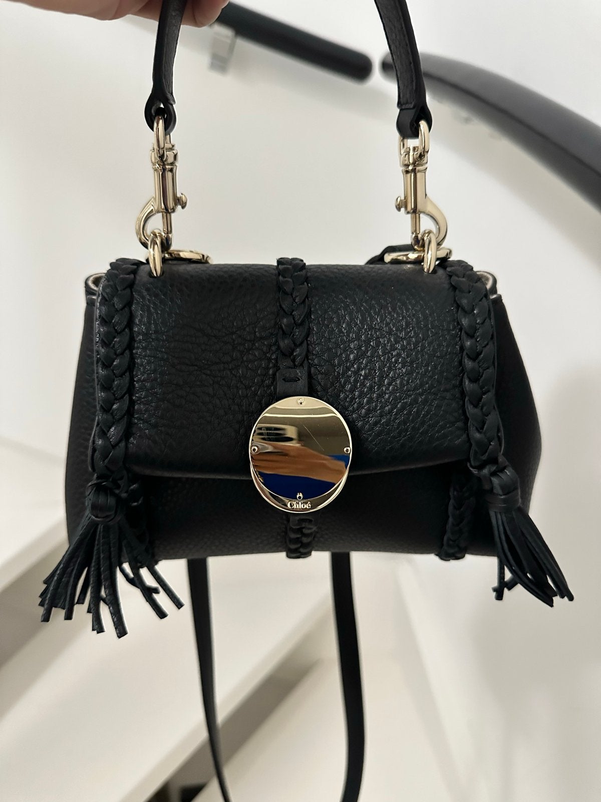 Chloé Penelope Mini Zachte Schoudertas Zwart, Ophalen of Verzenden, Zo goed als nieuw, Zwart, Schoudertasje
