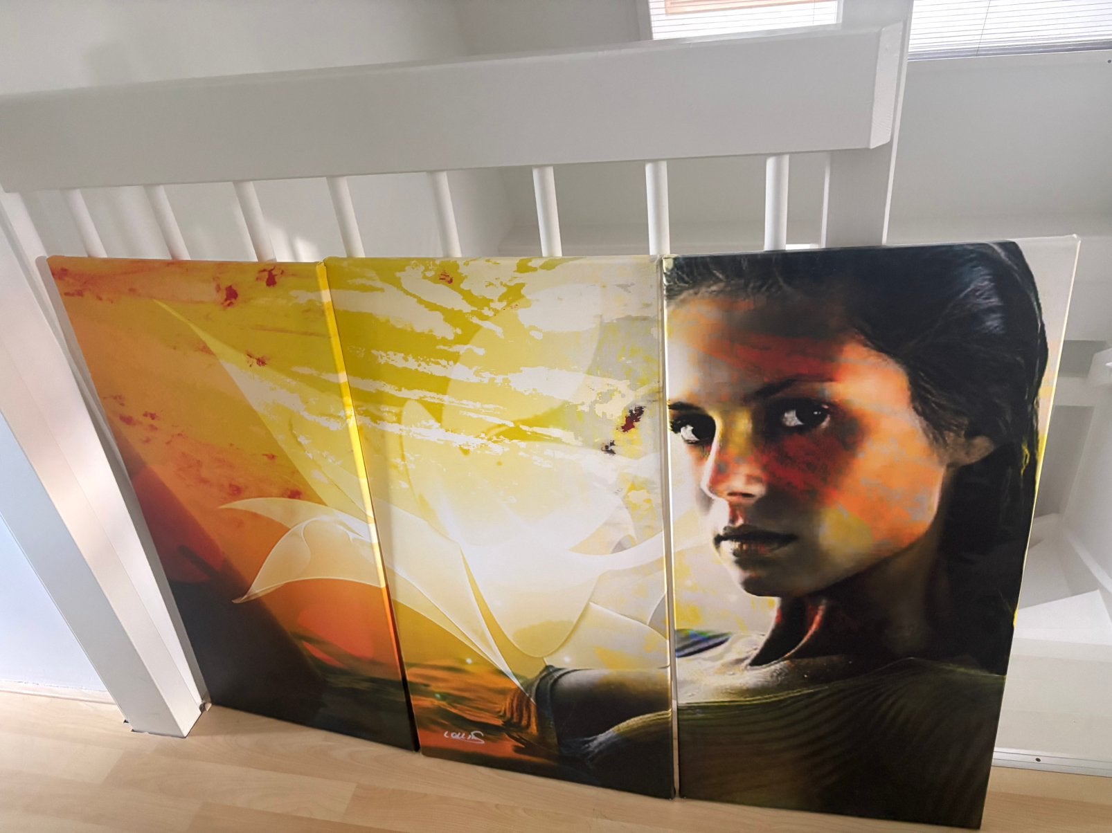 Schilderij groot 122x80 cm drieluik Heidi Klum, Ophalen
