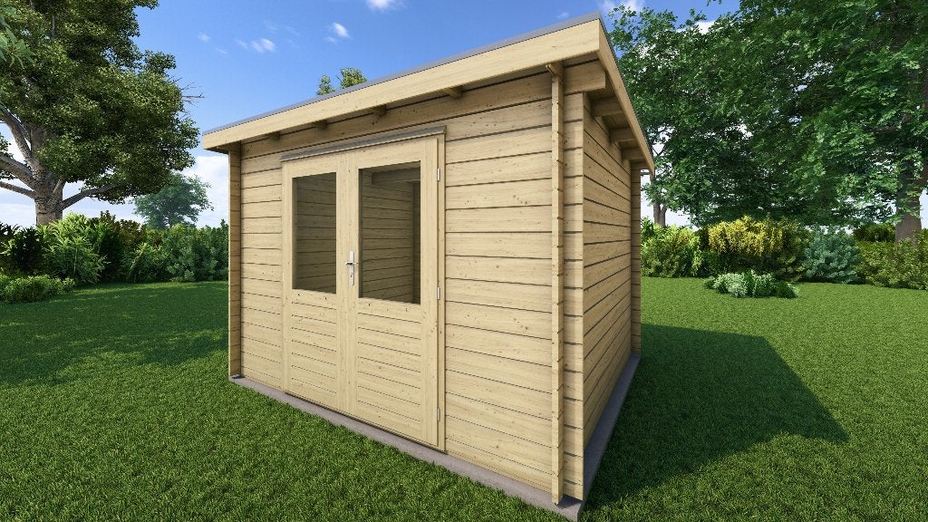 Fonteyn Basicline Tuinhuis Jasmijn 300 x 250cm - Onbehandeld, 200 tot 400 cm, Blokhut, Nieuw, Zonder ramen