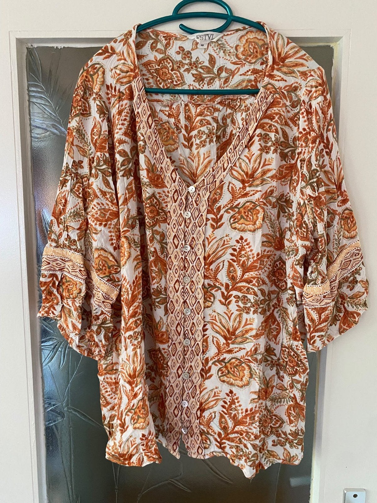 vrolijke gekleurde blouse ms mode maat 46, Ophalen of Verzenden, Zo goed als nieuw, Maat 46/48 (XL) of groter