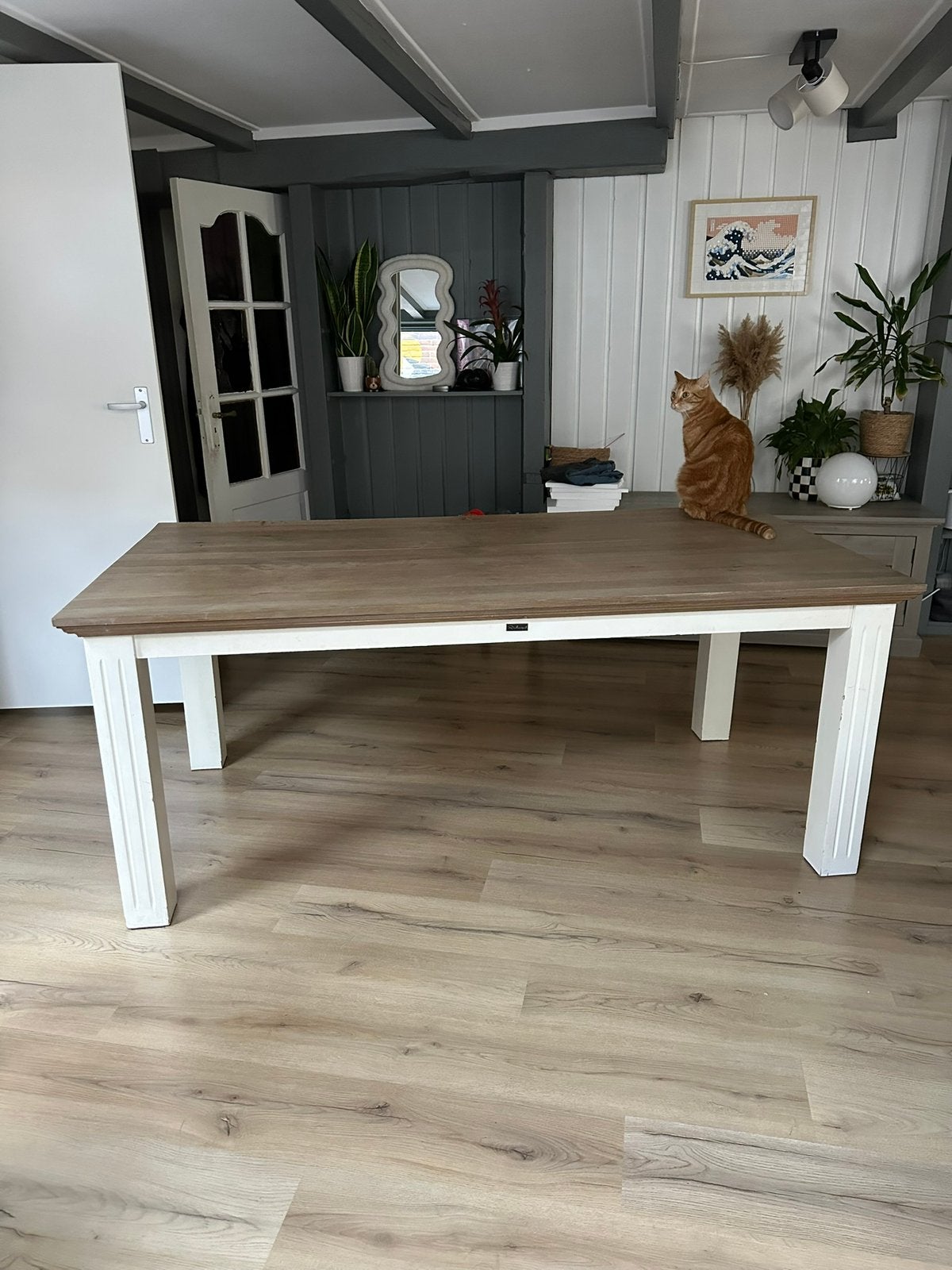 Richmond eetset: tafel 190x100 + 4 stoelen - Opknapper, Ophalen, Gebruikt, 50 tot 100 cm, 150 tot 200 cm