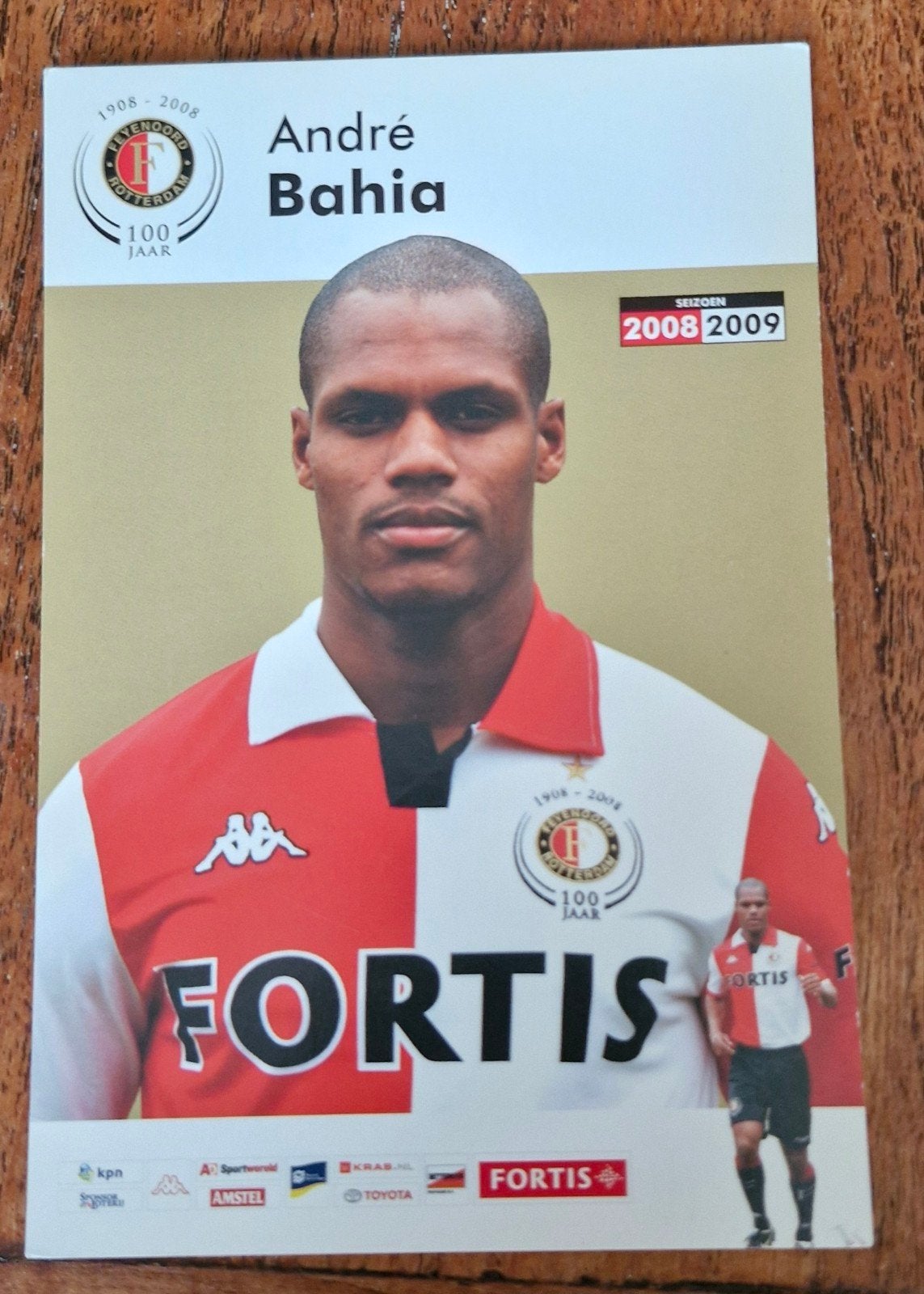 Feyenoord Spelerskaart André Bahia 2008/2009, Ophalen of Verzenden, Zo goed als nieuw, Feyenoord, Spelerskaart
