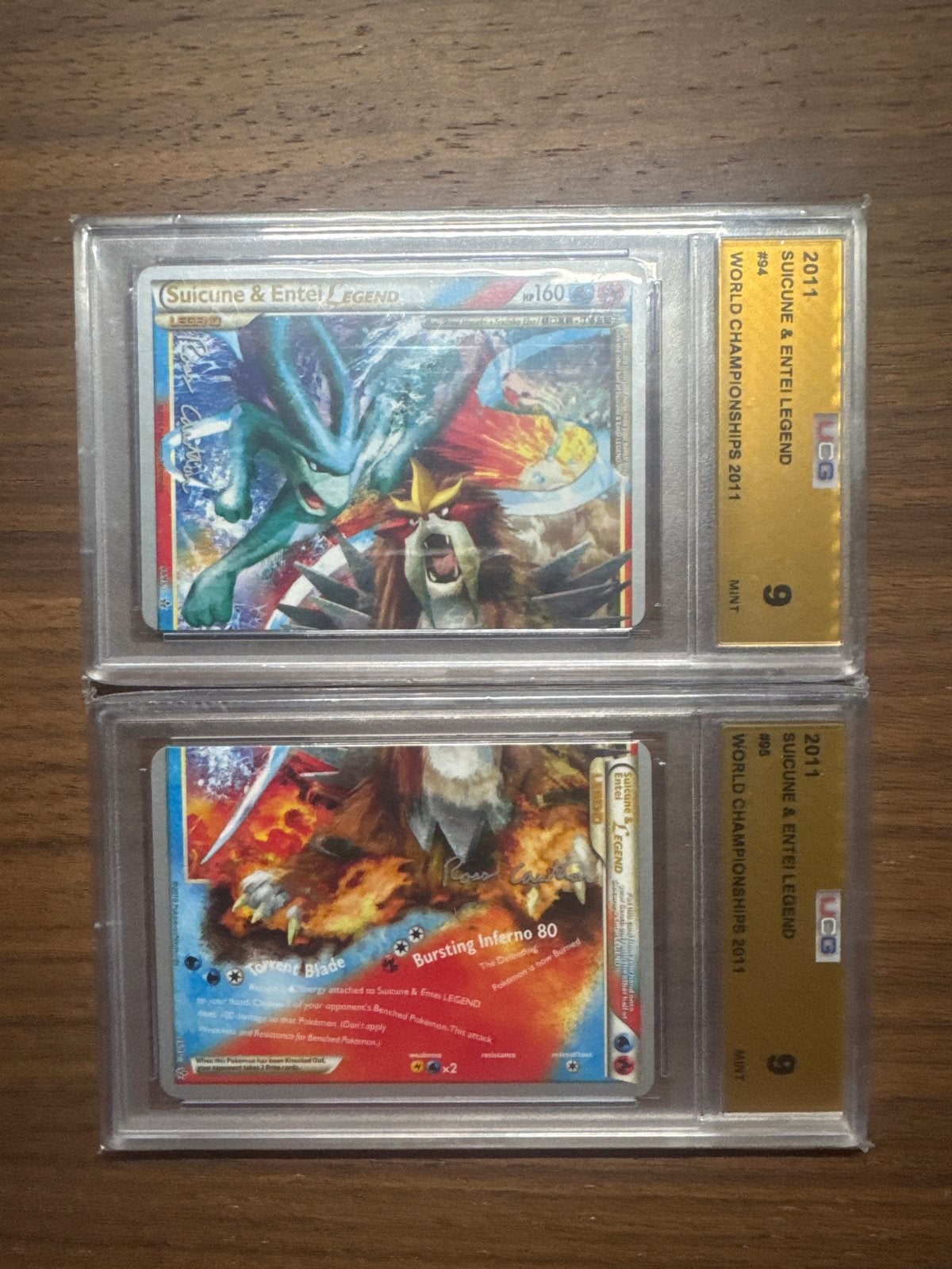 Suicune & Entei LEGEND (2011 World Championships) UCG 9, Ophalen of Verzenden, Zo goed als nieuw, Losse kaart