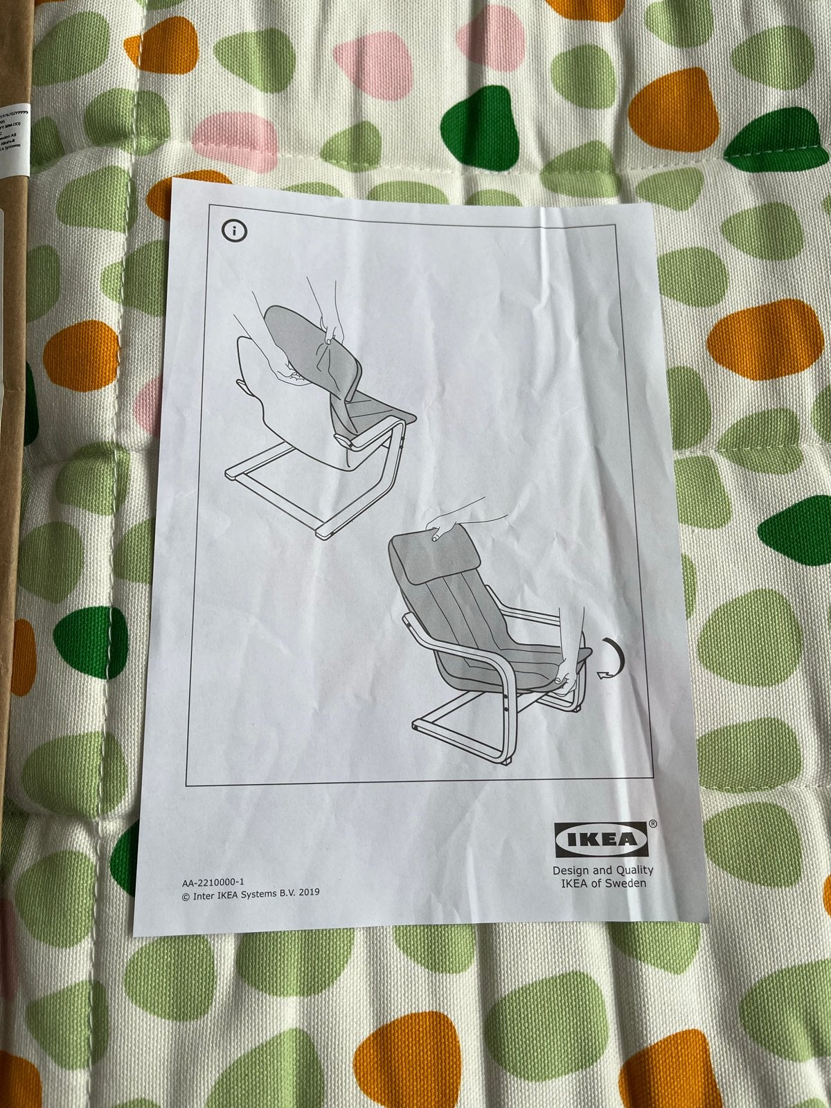 IKEA Poäng Kussen voor kinderfauteuil - Groen/Oranje/Roze, Overige kleuren, Nieuw, Ophalen of Verzenden, Eén