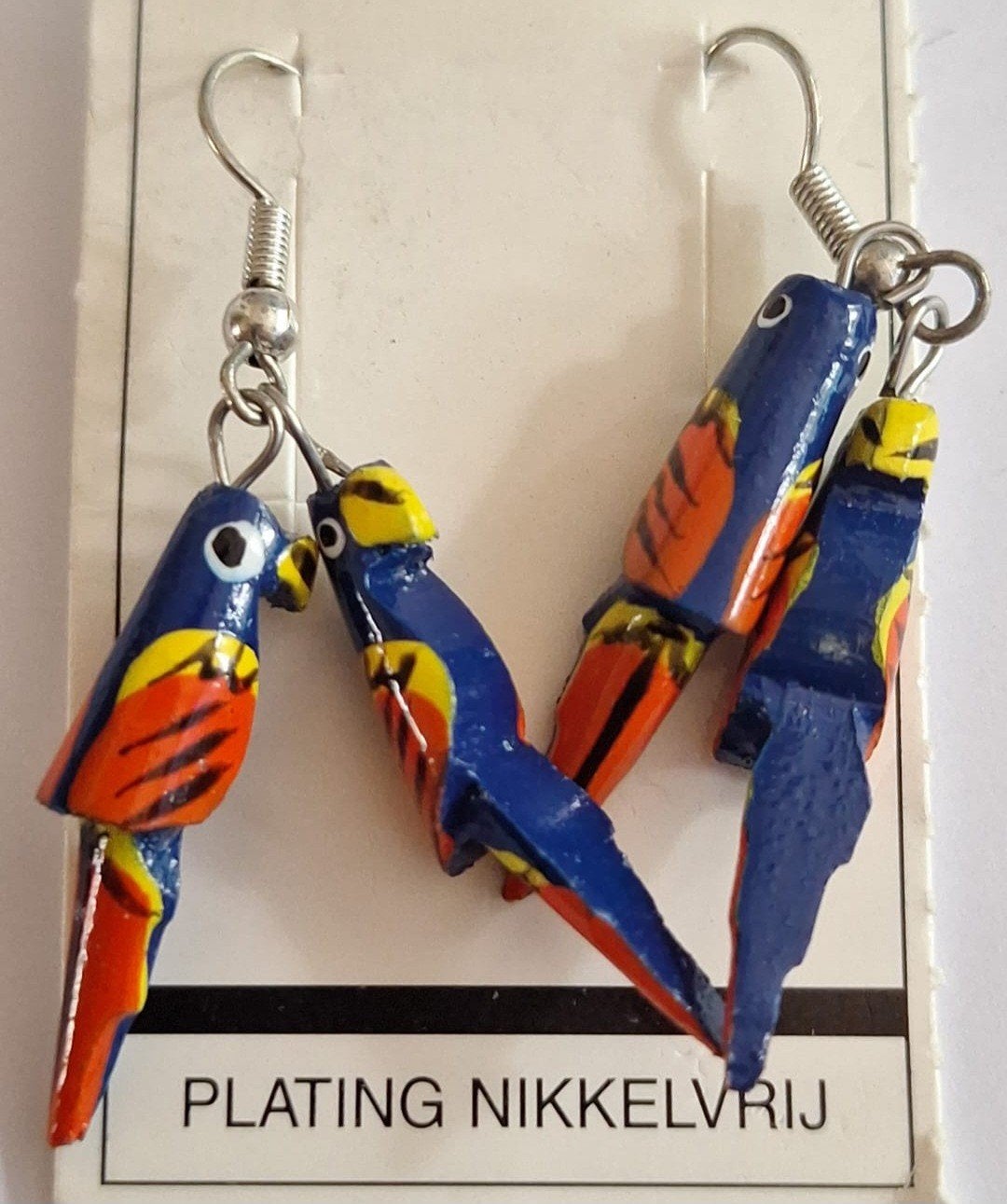 houten papegaai oorbellen meerdere sets, Overige materialen, Hangers, Overige kleuren, Verzenden