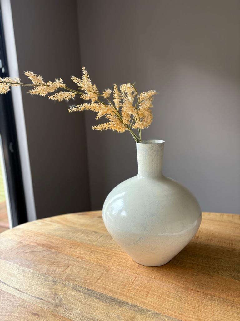 Mooie grote crème vaas - 42 cm hoog, Ophalen, Zo goed als nieuw, Overige kleuren