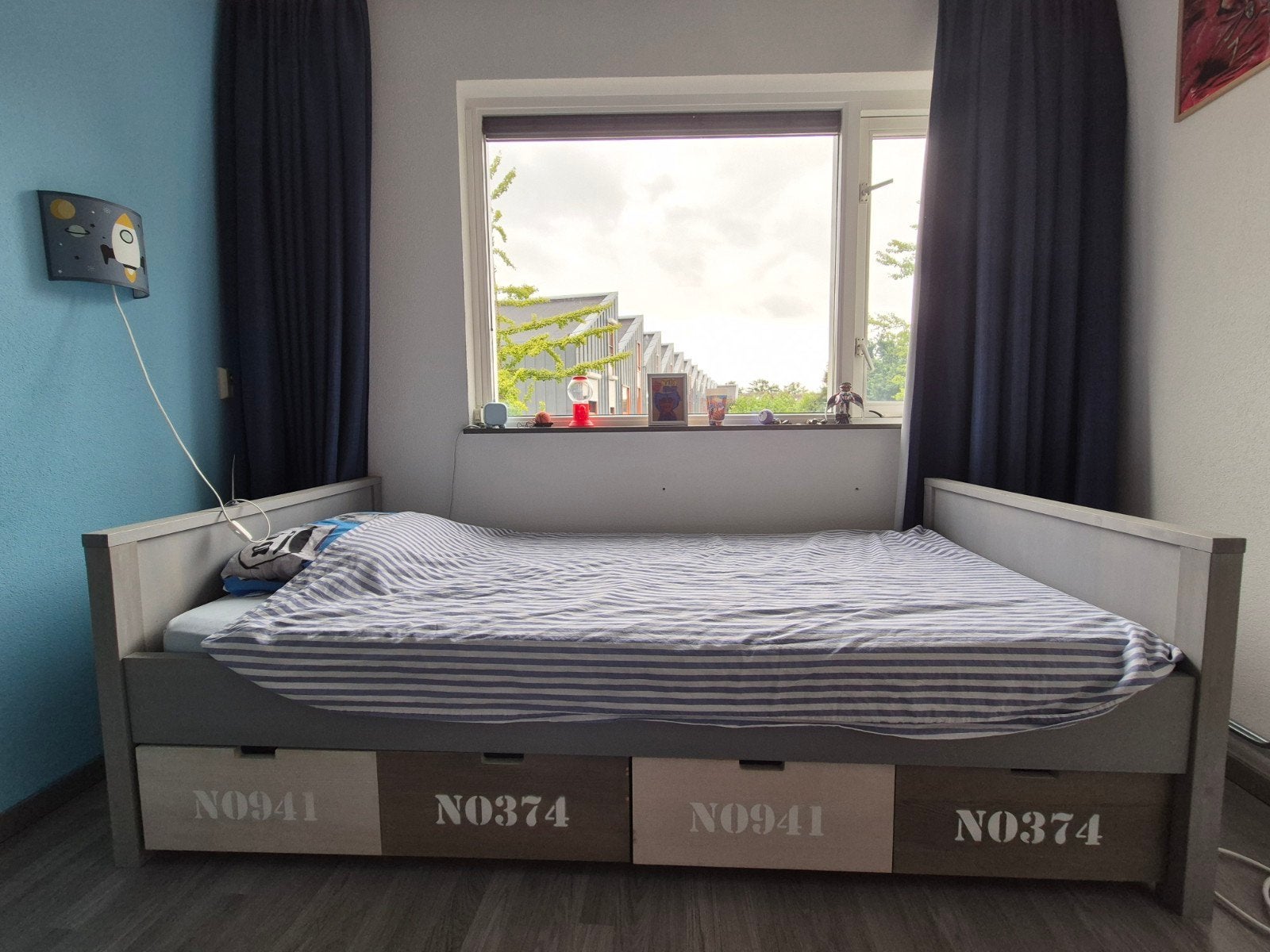 Kinder Bed Bopita 90x200 basic wood Gravel Wash, Ophalen, Gebruikt, 90 cm, Eenpersoons