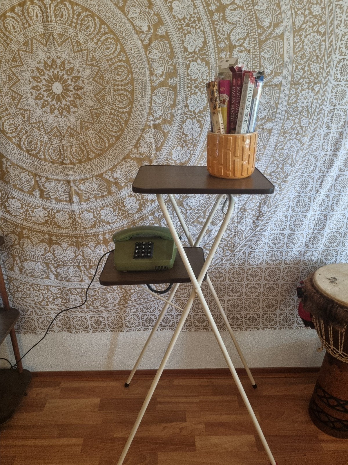 Retro Projector/Bijzettafel/Plantentafel - Vintage Stijl, Ophalen, Minder dan 55 cm, Gebruikt, Rechthoekig
