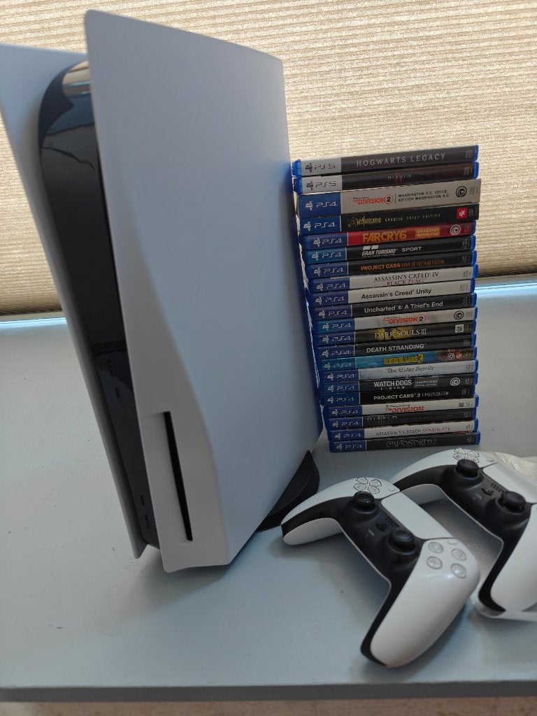 ​PlayStation 5 Disc Edition + 2 Controllers & Games, Spelcomputers en Games, Spelcomputers | Sony PlayStation 5, Ophalen, Zo goed als nieuw