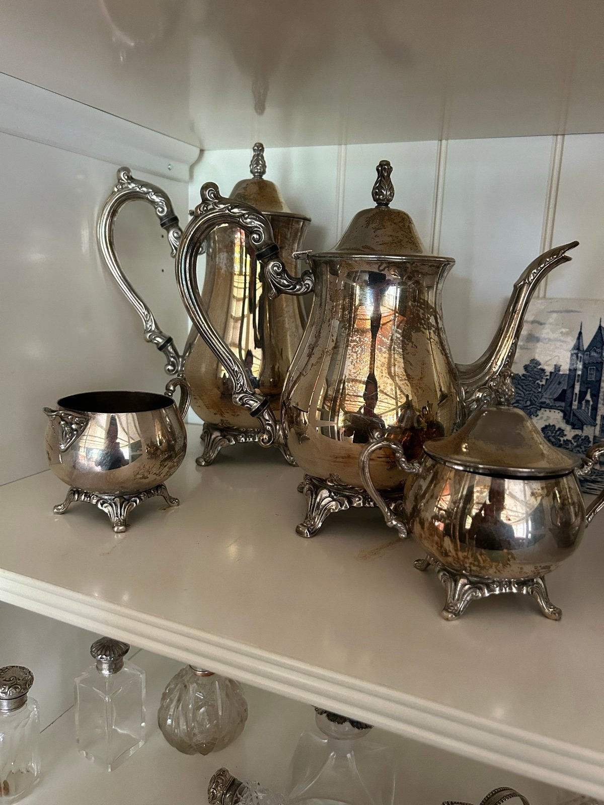 Vintage Oneida Zilveren Theeset - 4 Delig, Ophalen of Verzenden, Zilver