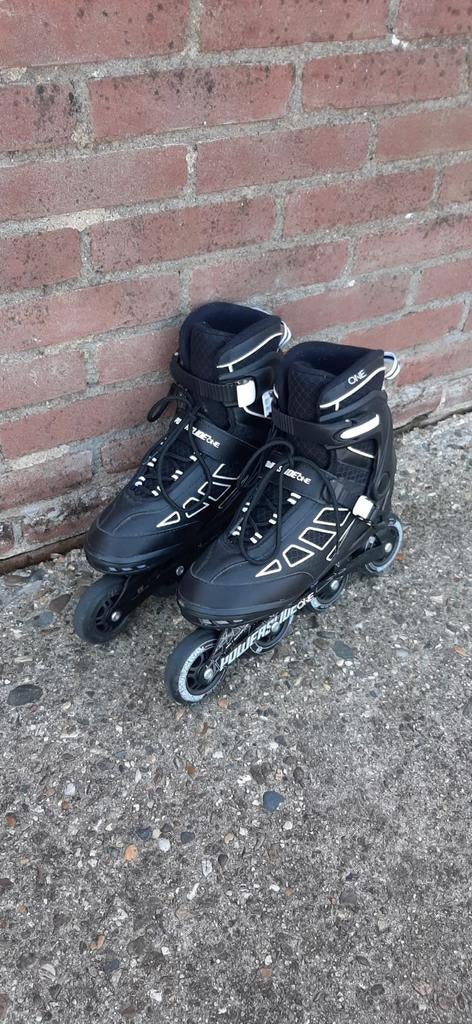 Zwarte Powerslide One Skates | Skeelers | Maat 43, Gebruikt, Heren, Ophalen of Verzenden, Inline skates 4 wielen
