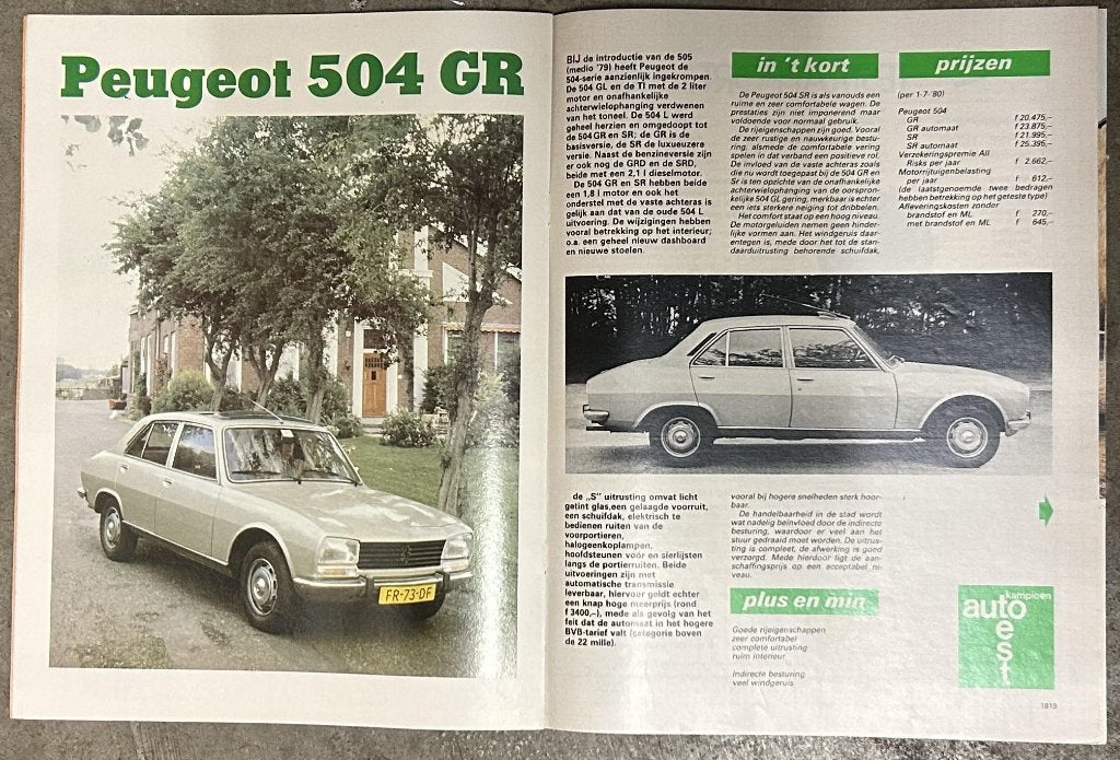 Peugeot 504 ( GL - Diesel - Familiale - injection ) testen, Gelezen, Ophalen of Verzenden, Autokampioen, Peugeot