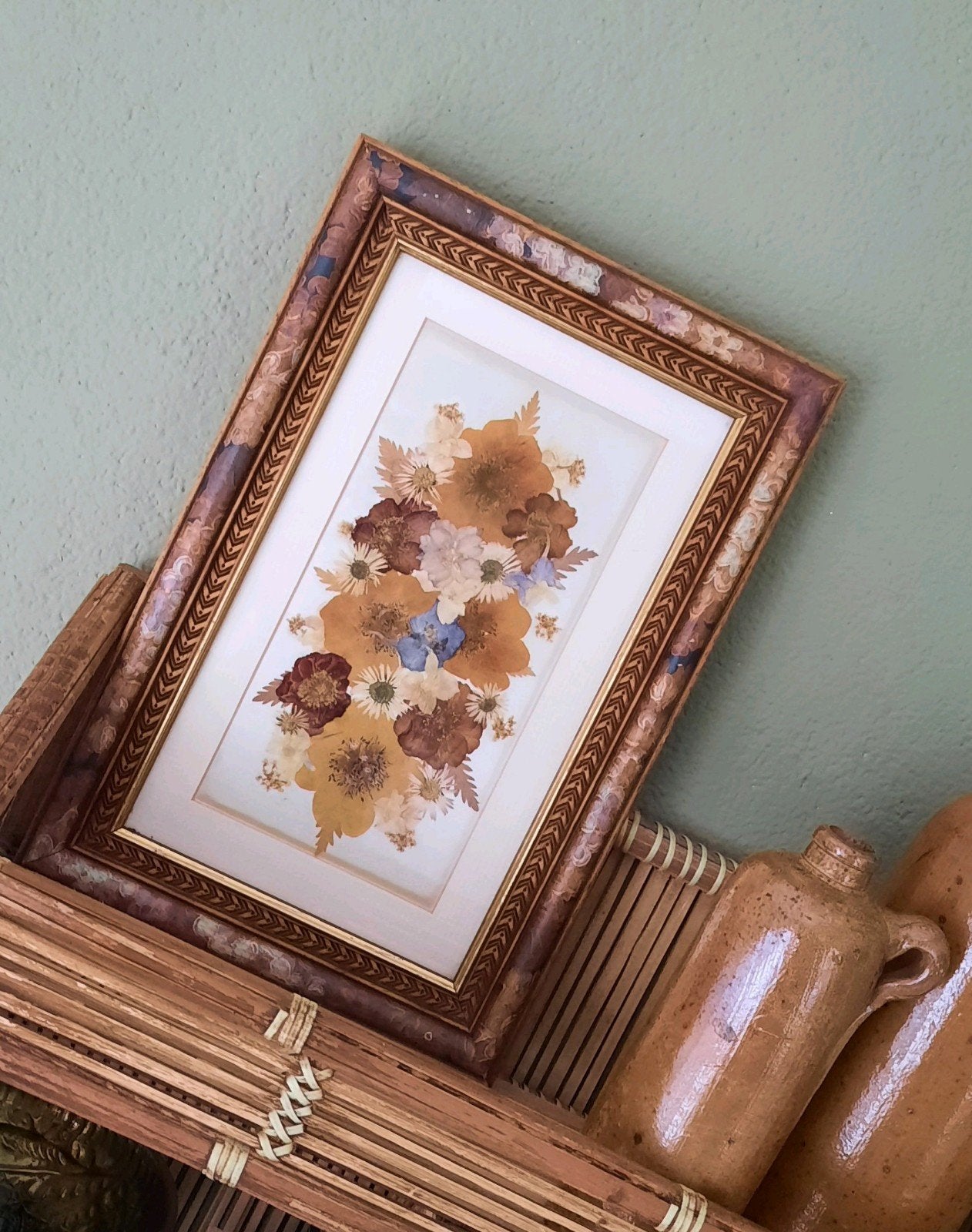 Droogbloemen kunst wanddecoratie, Ophalen of Verzenden, Handgemaakt