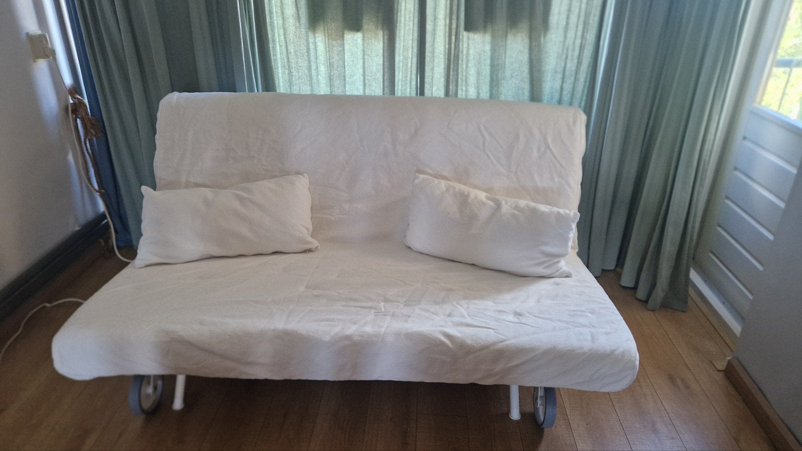 2 persoonsslaapbank (ikea ps Murbo) wit, Huis en Inrichting, Gebruikt, Wit, Tweepersoons, Ophalen of Verzenden