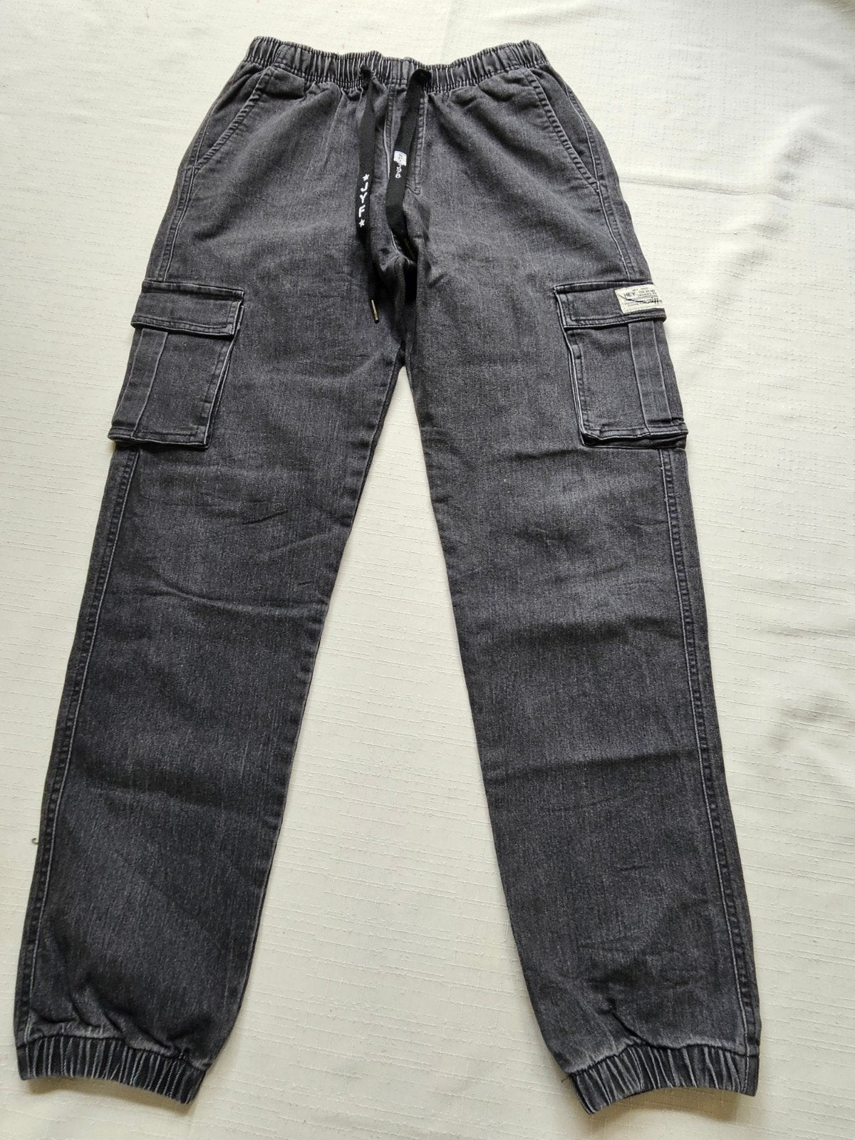 Heren Cargo Broek - nieuwstaat -  Zwart/Grijs S, Zwart, Overige maten, Ophalen of Verzenden, Hey, 1980