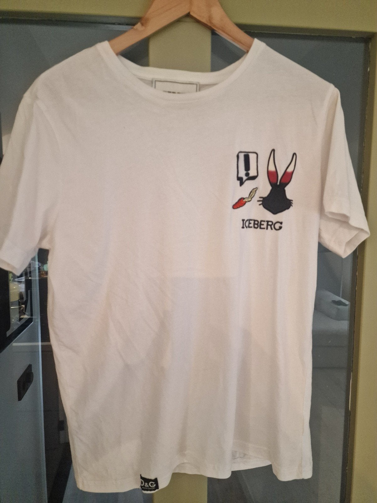 Origineel Iceberg, Kleding | Heren, T-shirts, Maat 48/50 (M), Wit, Ophalen of Verzenden, Gedragen