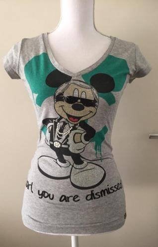 Glitz & Glam Mickey Mouse shirt maat XS!, Kleding | Dames, Overige kleuren, Verzenden, Zo goed als nieuw, Korte mouw