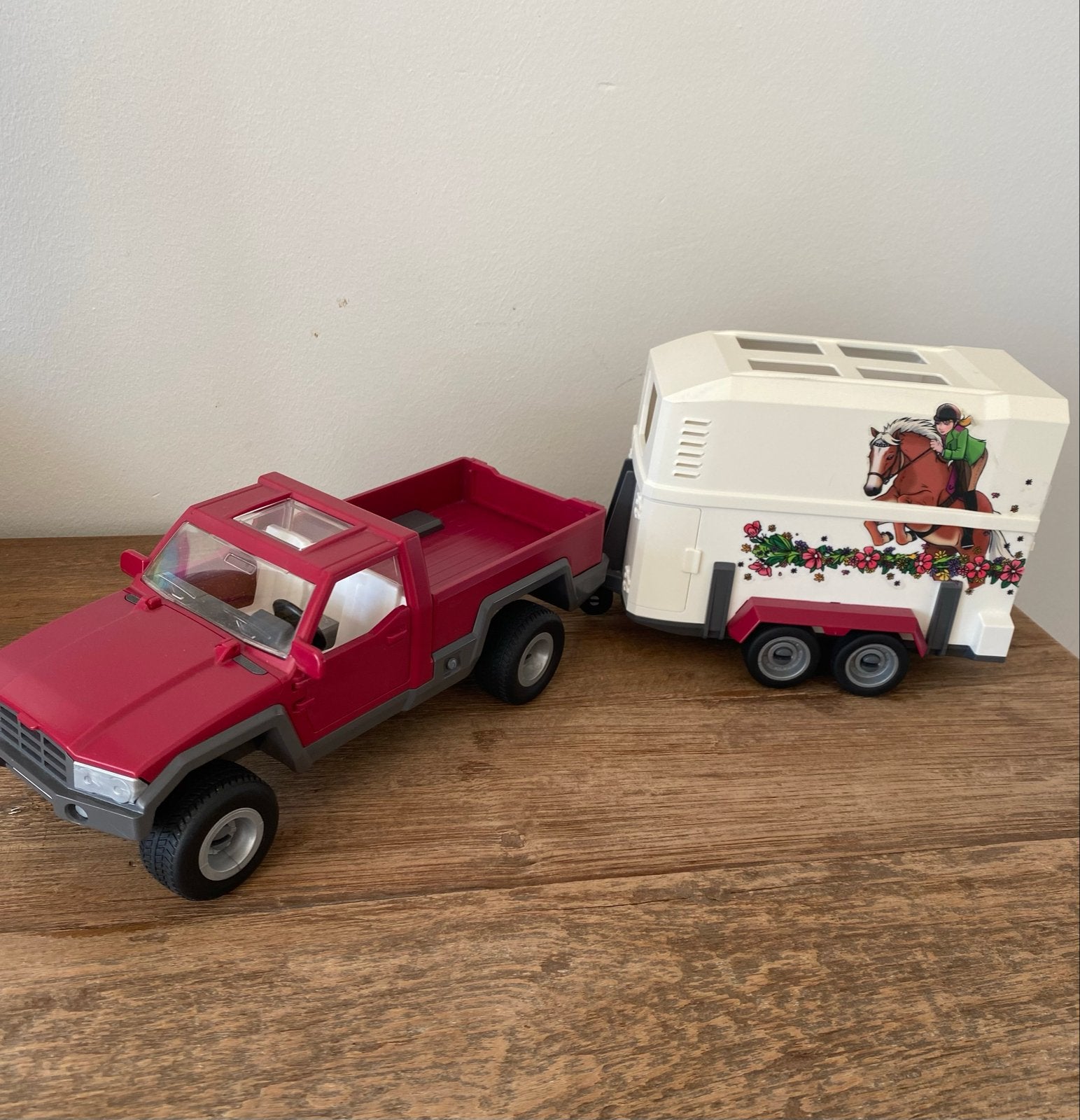 Schleich Pick-up met paardentrailer, Ophalen of Verzenden, Gebruikt