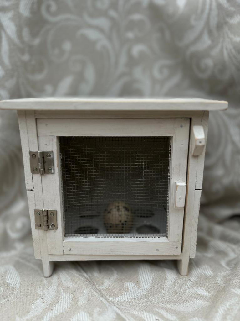 Vintage houten eierkastje 22 x 21 x 16 cm, Ophalen