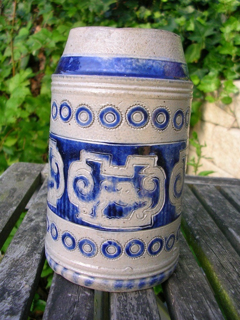 18e eeuwse steengoed Bierpul, Kruik, Pul, Westerwald (D.), Ophalen