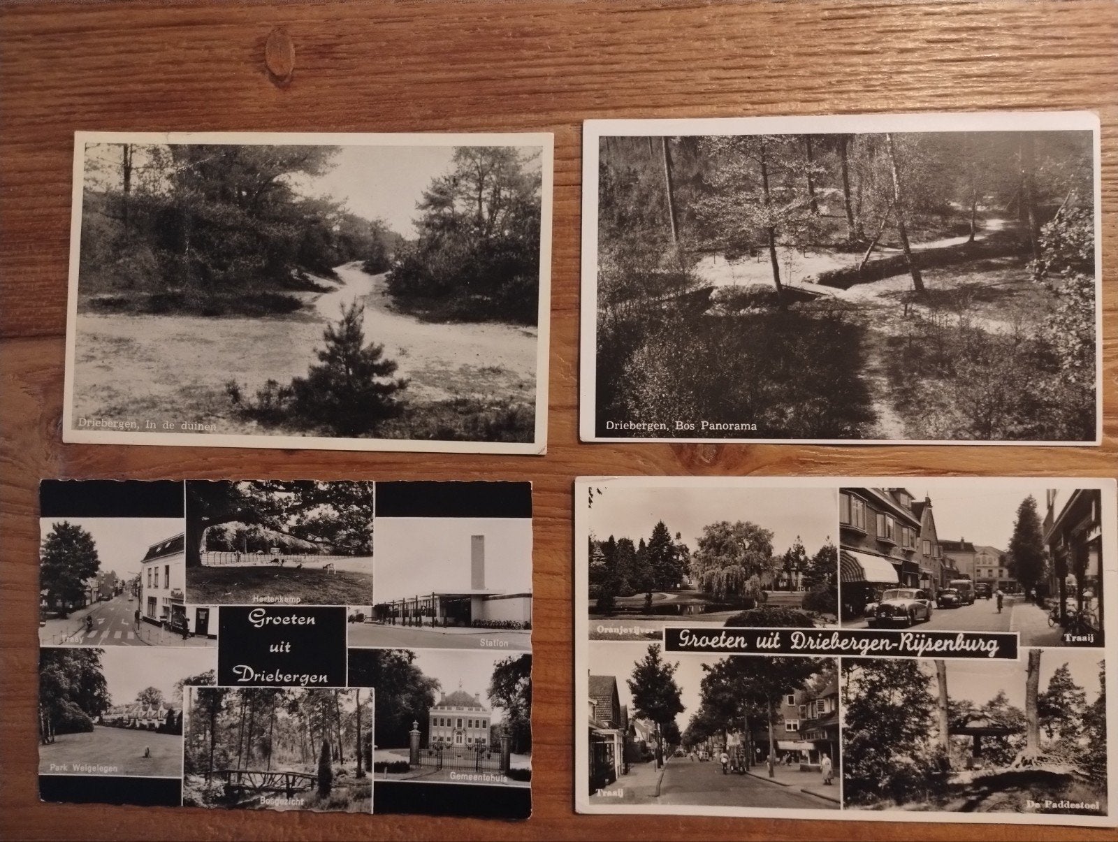 Driebergen 4 oude ansichtkaarten, Verzamelen, Ophalen of Verzenden, 1940 tot 1960, Gelopen, Utrecht