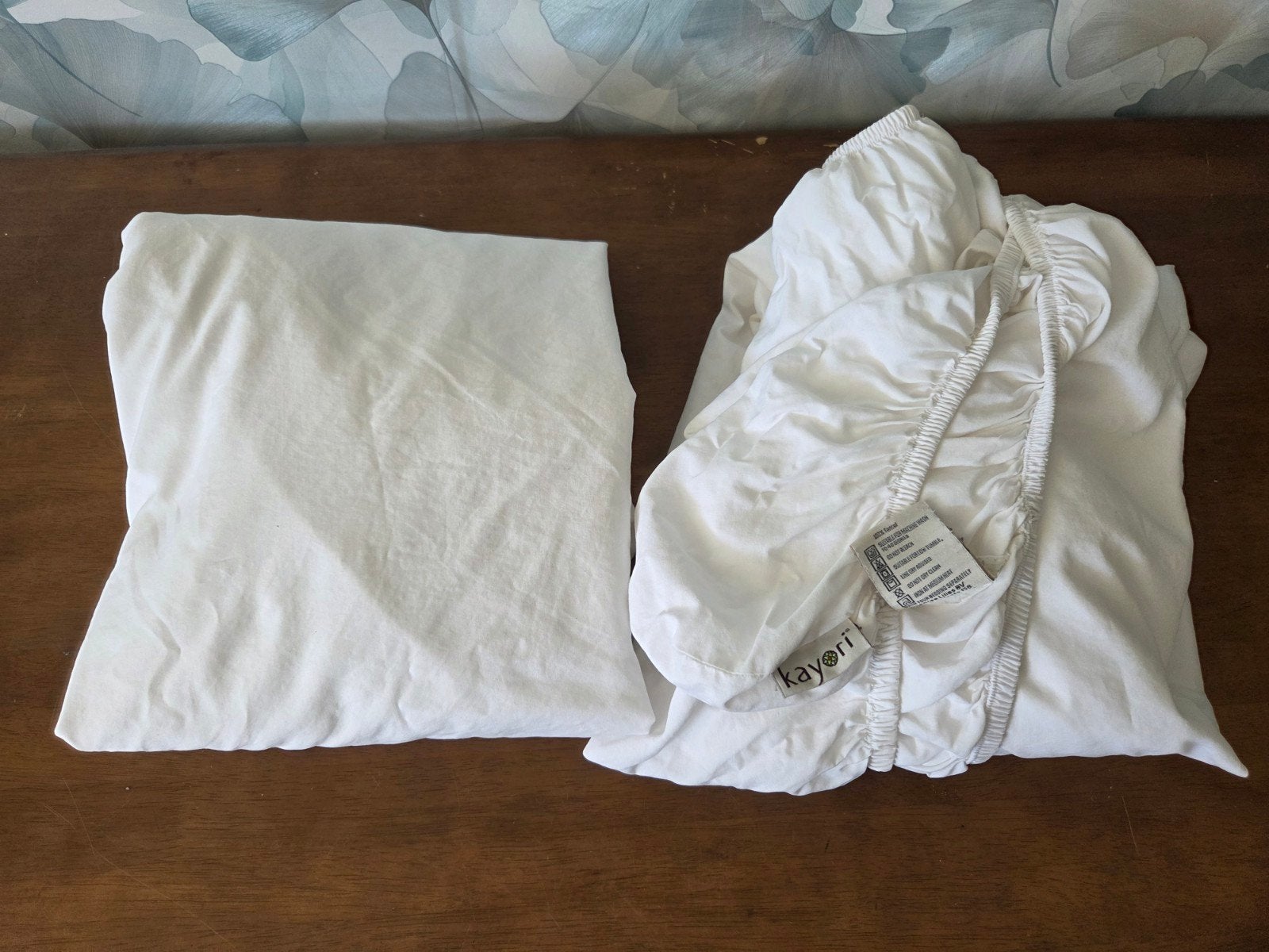 2 witte KAYORI ❗️SPLIT️ ❗️tencel HOESLAKEN voor topper., Katoen, Ophalen of Verzenden, Zo goed als nieuw, Wit