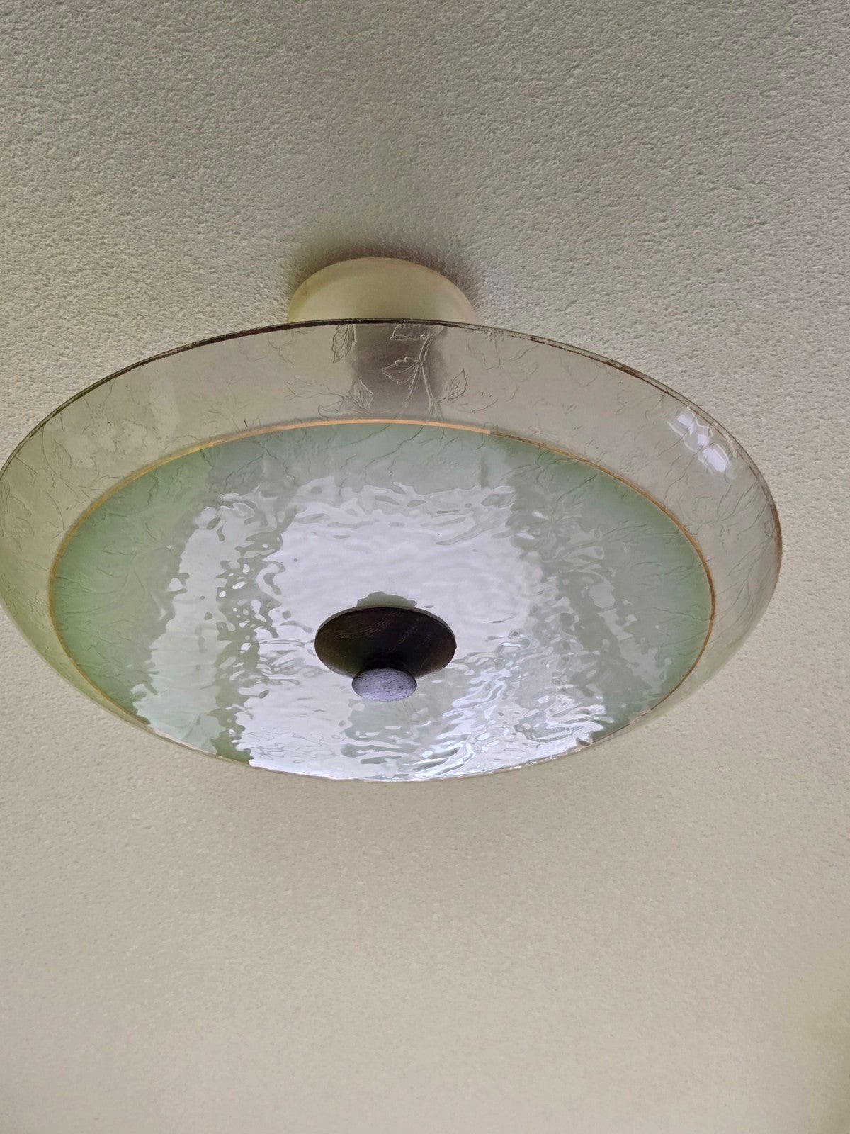 Set van 2 retro glazen plafondlampen, Ophalen