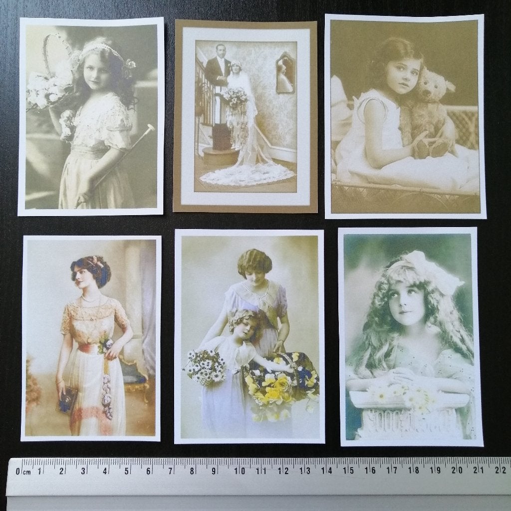 Vintage plaatjes sets, meisjes, dames, gemengd, Ophalen of Verzenden, Nieuw, Overige thema's, Knipvel