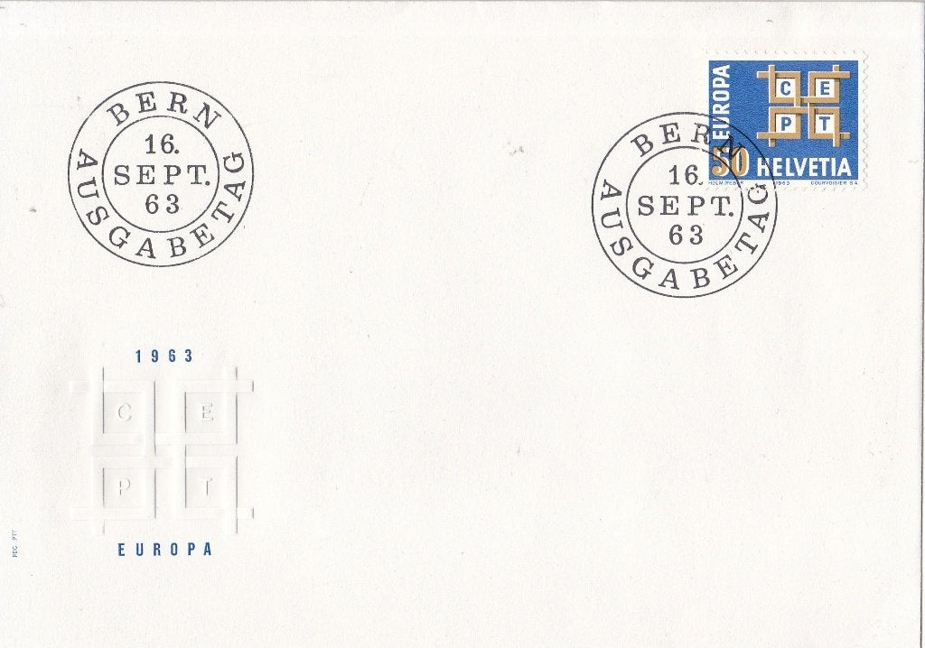 Europa/CEPT - FDC – 1963 - Zwitserland, Postzegels en Munten, Ophalen of Verzenden, Europa