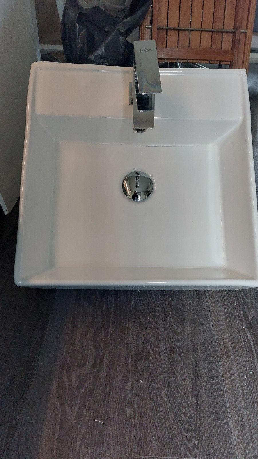 Wastafel 46 cm met kraan - Zo goed als nieuw, Ophalen, Zo goed als nieuw, Chroom, Wastafel