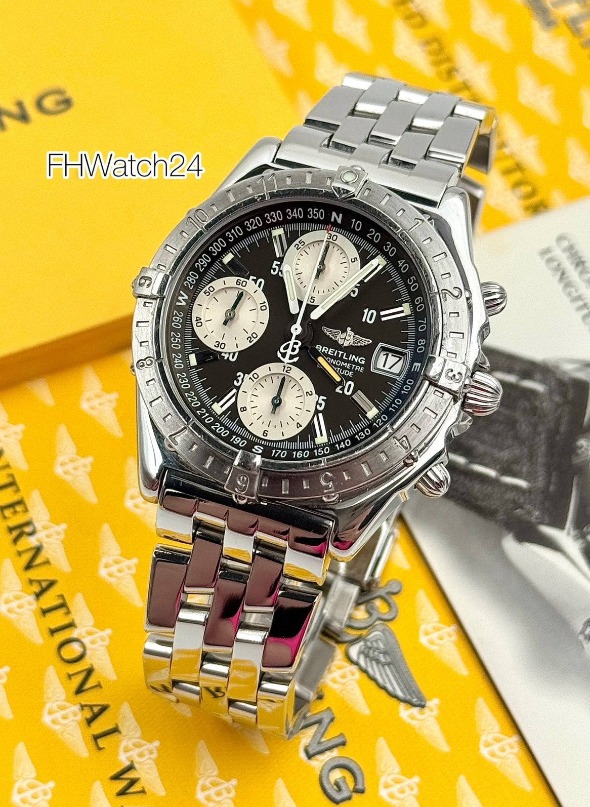 Breitling Chronomat Longitude ‘ GMT ‘ A20348. Met papieren., Staal, Gebruikt, Staal, Breitling