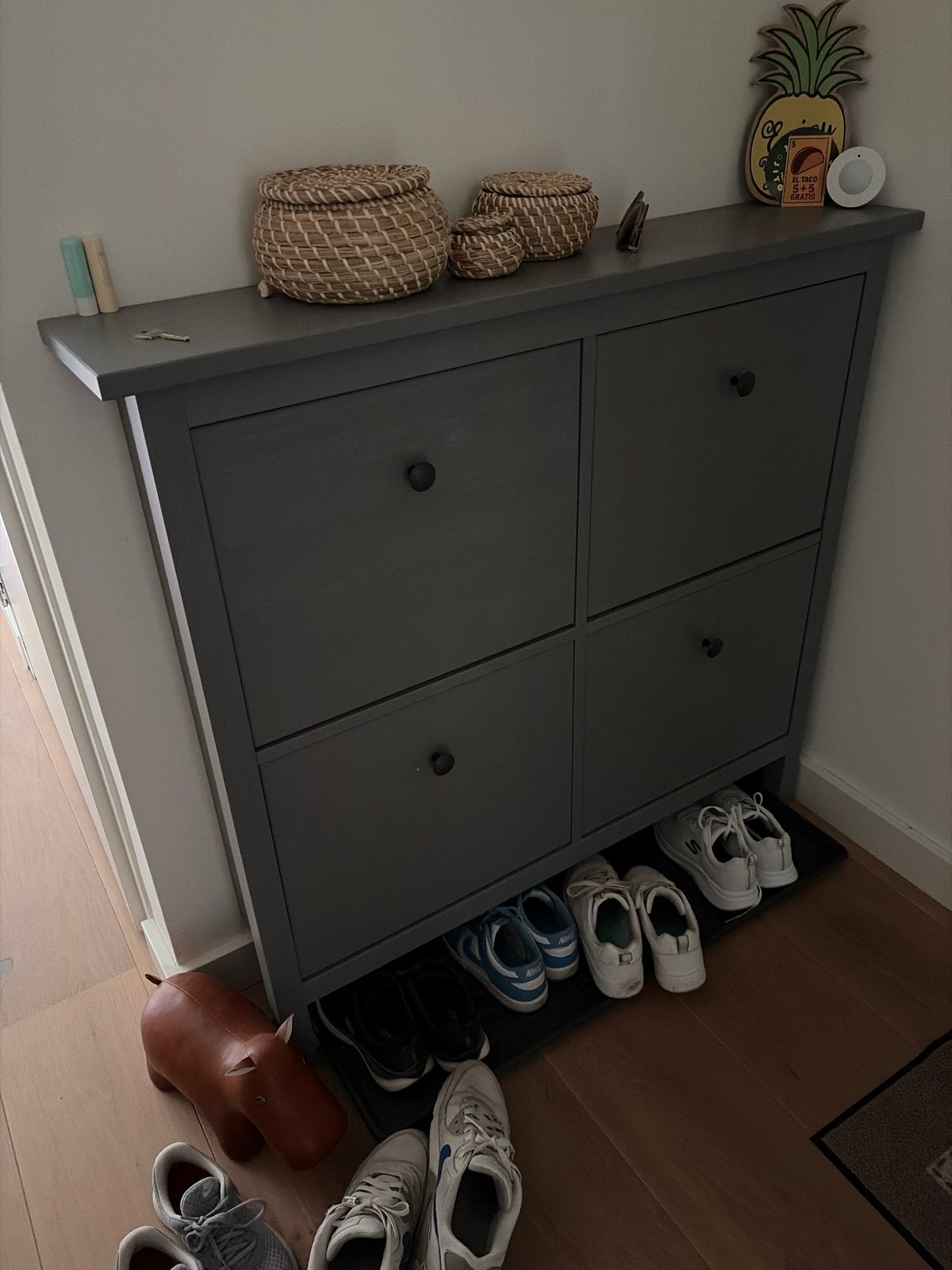 IKEA Hemnes schoenenkast - Grijs, 100x106x22cm, Huis en Inrichting, Ophalen, Gebruikt