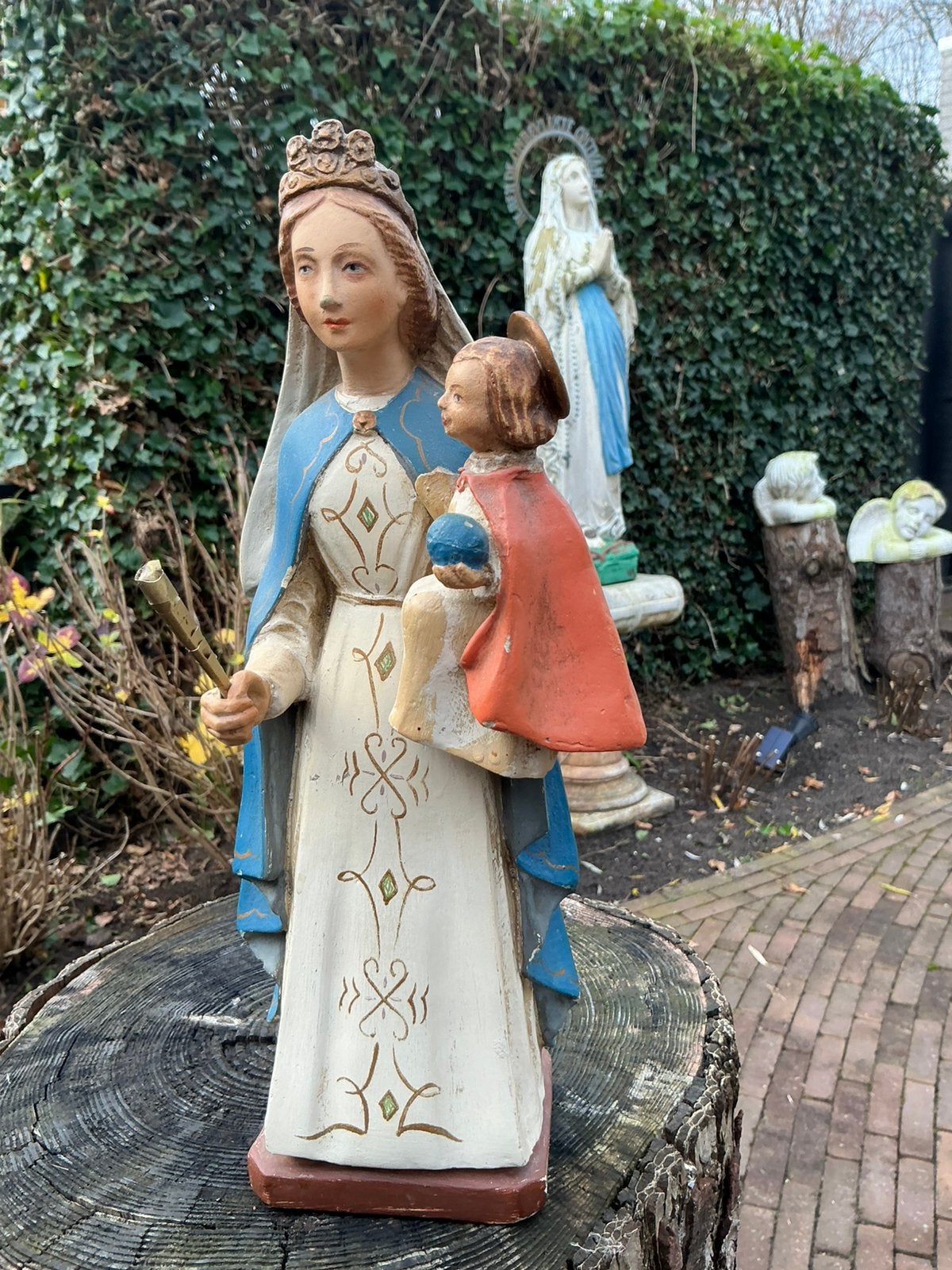 Zeldzaam Mariabeeld met kindje ❤️ Lieve uitstraling, Ophalen of Verzenden