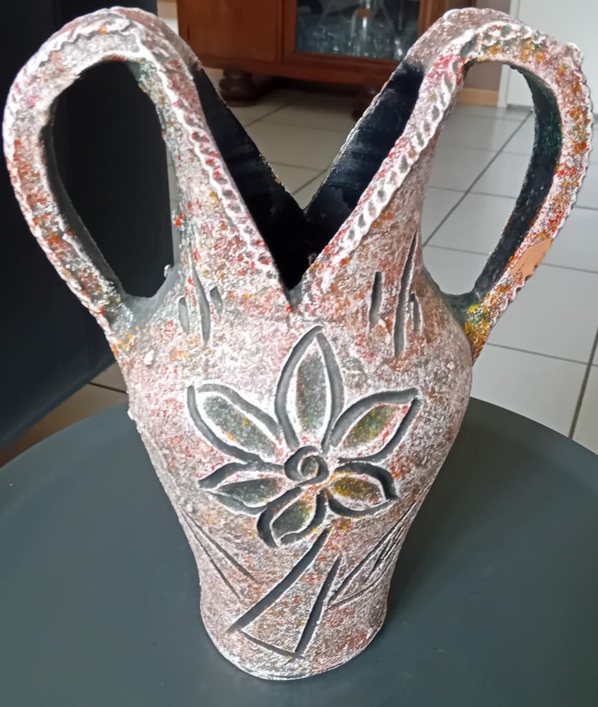 Decoratieve Portugese Vaas met Bloemmotief, Ophalen of Verzenden