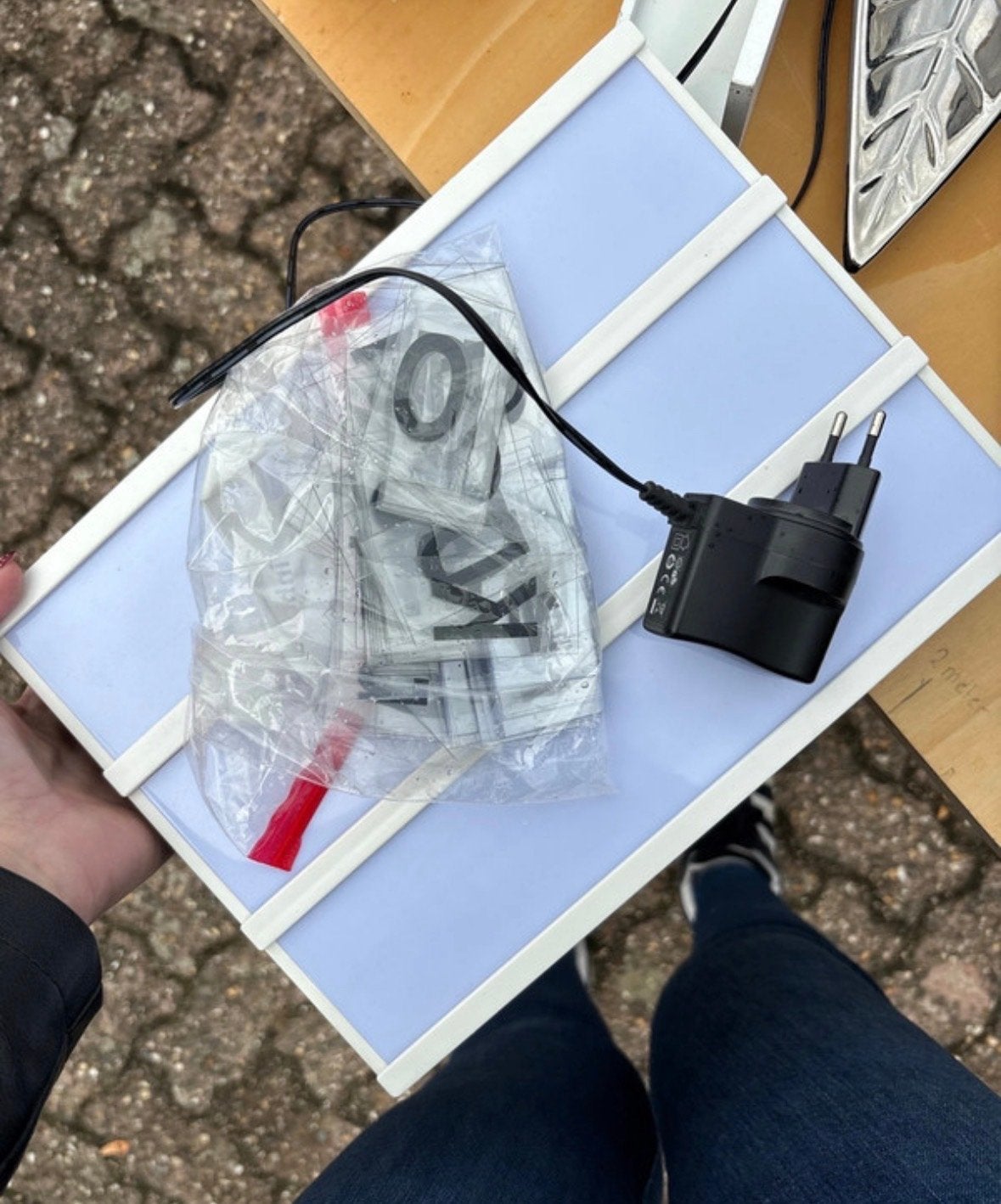 Lichtbox met letters en adapter, Gebruikt, Kunststof, Ophalen of Verzenden, Modern