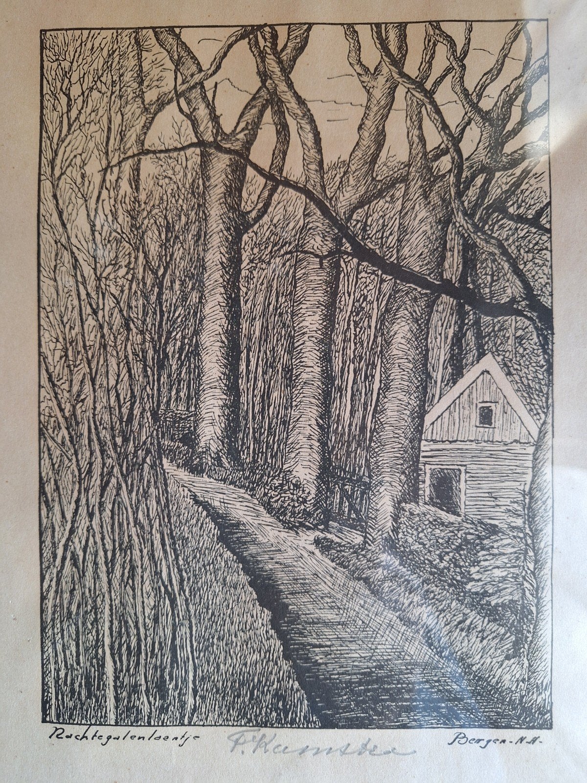 Tekening / Aquarel van Fokke Kamstra, Ophalen of Verzenden