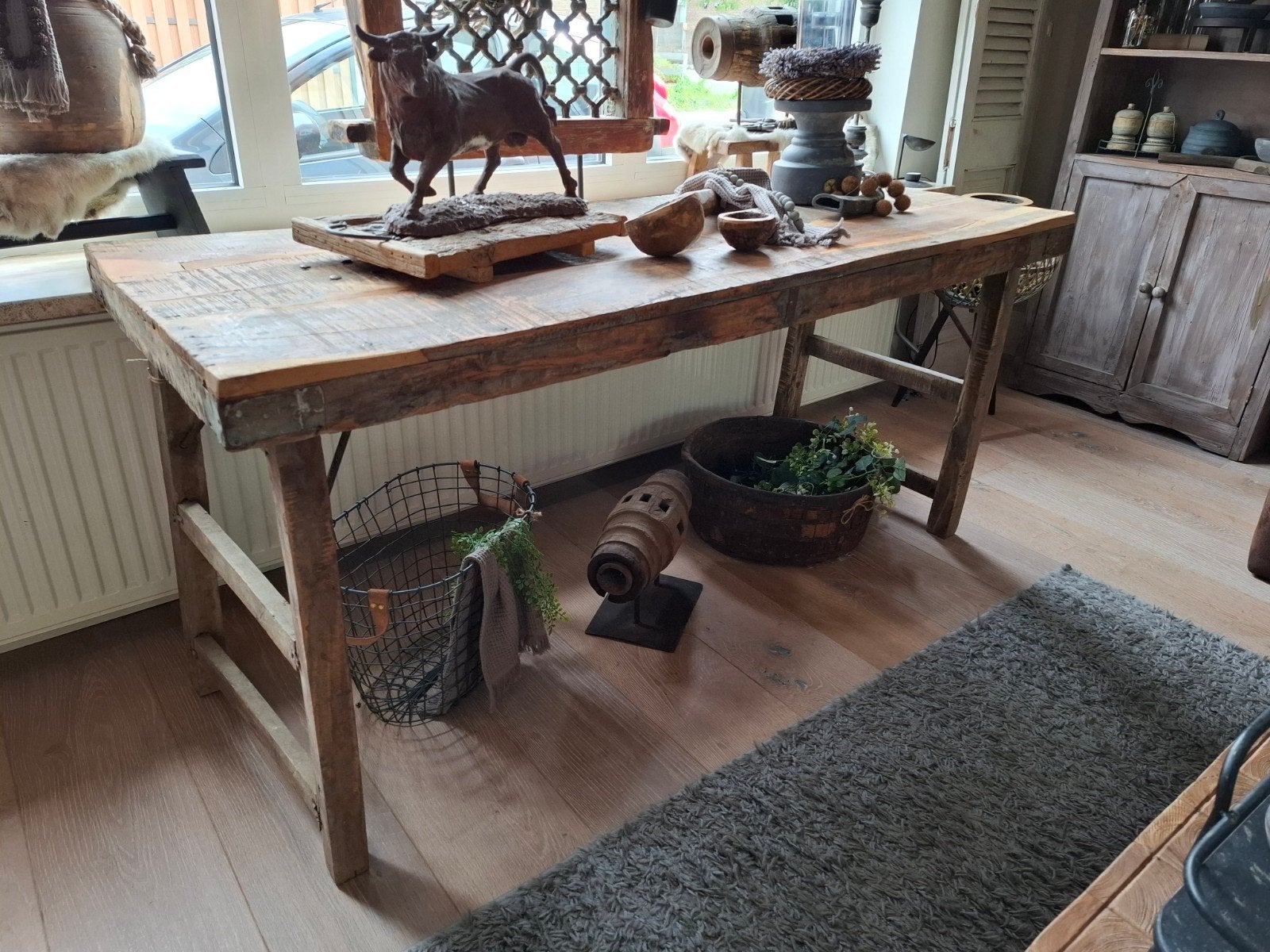 sidetable tafel tafeltje stoer sober robuust inklapbaar, Huis en Inrichting, Ophalen, 100 tot 150 cm, Robuust stoer landelijk industrieel