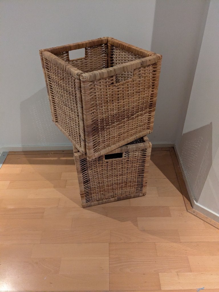 Rieten manden voor kallax ikea, Ophalen, Gebruikt, Mand, Vierkant