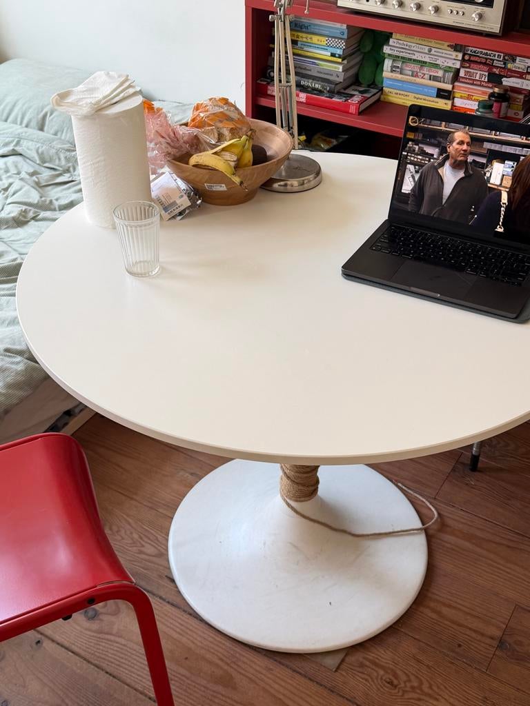 Ikea DOCKSTA tafel, wit, 103 cm, Ophalen, Kunststof, Gebruikt, 100 tot 150 cm