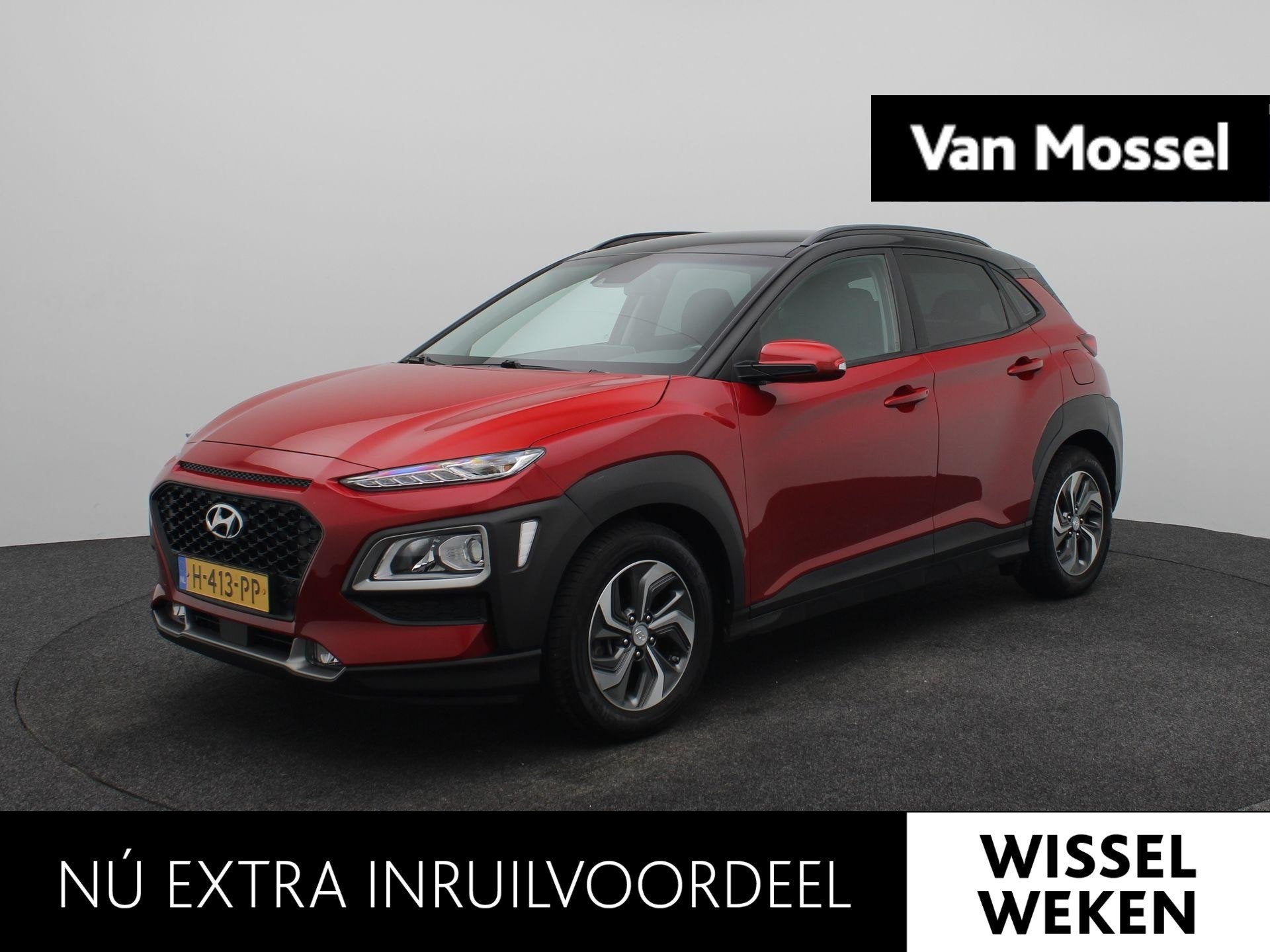 Hyundai Kona 1.6 GDI HEV Comfort Automaat | Navigatie | Acht, Auto's, 12 maanden, Stof, Gebruikt, Verwarmde buitenspiegels