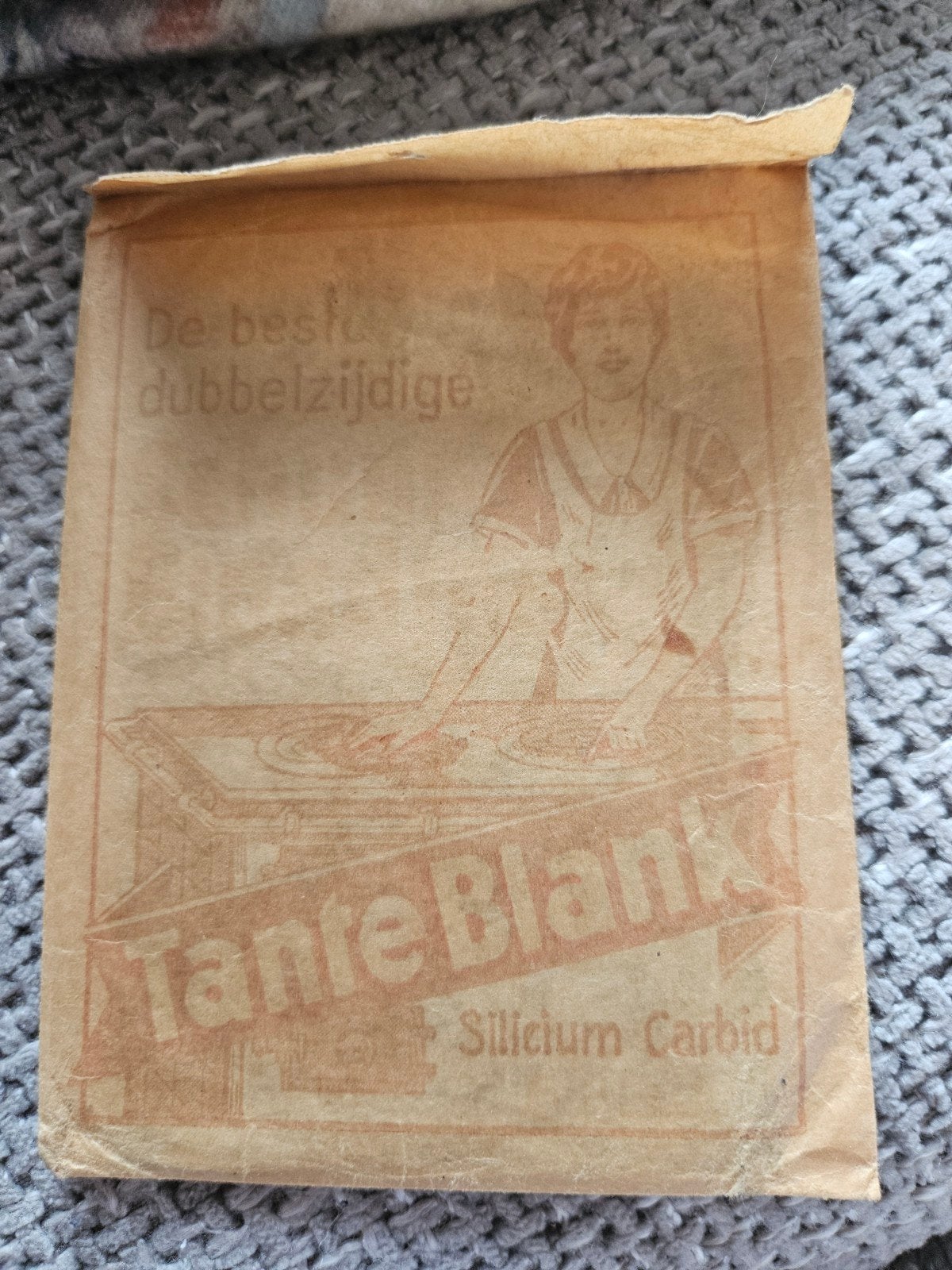 Tante Blank schuurpapier verpakking reclame, Ophalen of Verzenden
