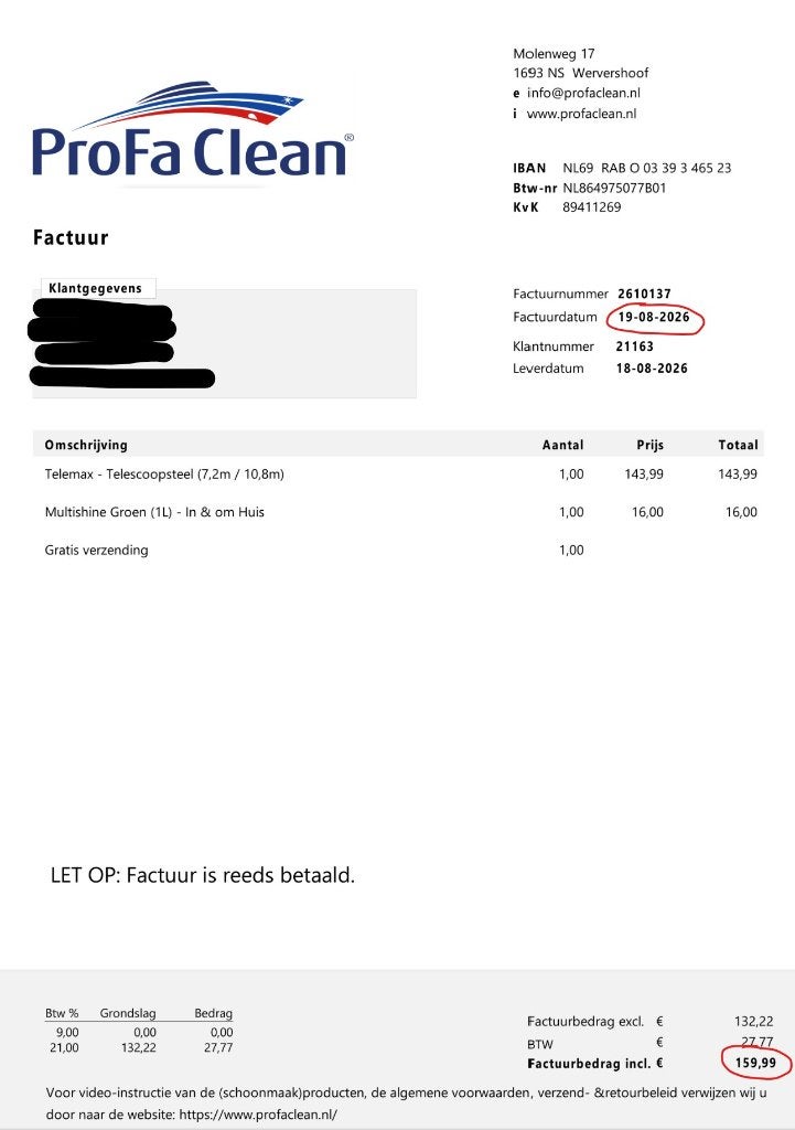 Telemax Telescoopsteel reiniger met 2 borstels, Ophalen, Overige typen