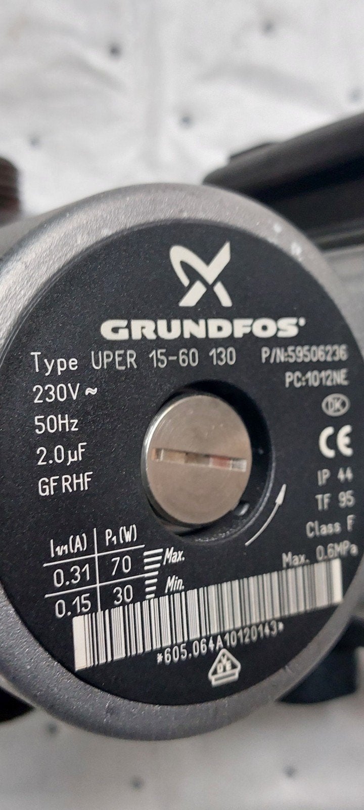 Grundfos pomp uper 15-60 130, Gebruikt, Minder dan 30 cm, Overige typen, Minder dan 60 cm
