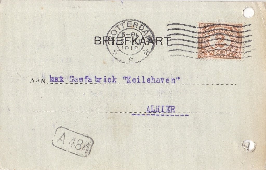 Briefkaart – Rotterdam – Rotterdam – 1919, Verzenden, Briefkaart