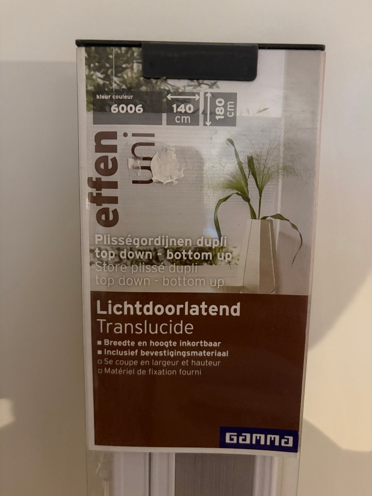 Nieuw Gamma Effen Uni Plisségordijn Dupli 140x180 cm, Huis en Inrichting, Ophalen, Overige merken, Nieuw, Grijs