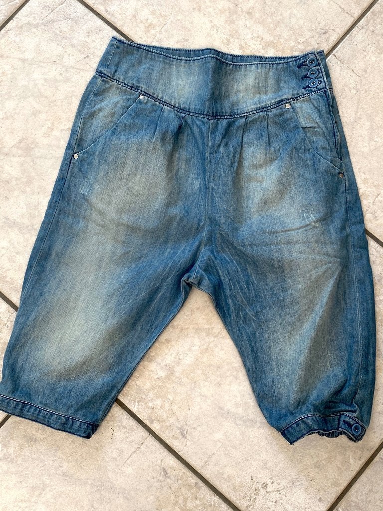 H&M 3kwart harem meisjes jeans maat 146, Broek, Meisje, Ophalen of Verzenden, Zo goed als nieuw
