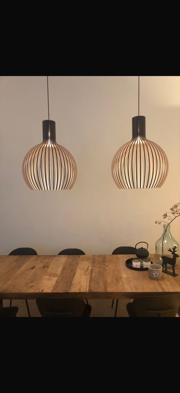 Secto Design Octo 4240 hanglampen - set van 2, Ophalen, Zo goed als nieuw, Hout, Overige fittingen