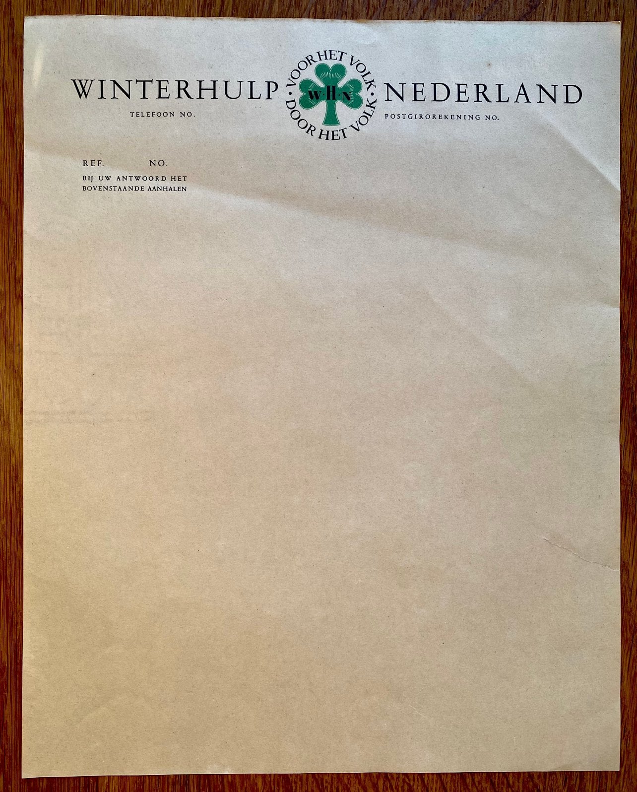 Briefpapier Winterhulp Nederland WHN wo2, Verzamelen, Militaria | Tweede Wereldoorlog, Ophalen of Verzenden, Nederland, Boek of Tijdschrift