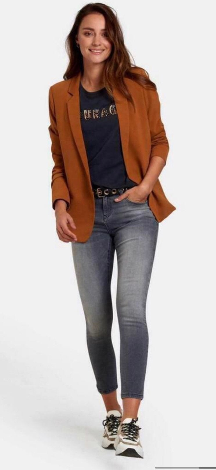 Shoeby pittige blazer roestbruin met bindceintuur maat M, Kleding | Dames, Maat 38/40 (M), Bruin, Verzenden, Nieuw