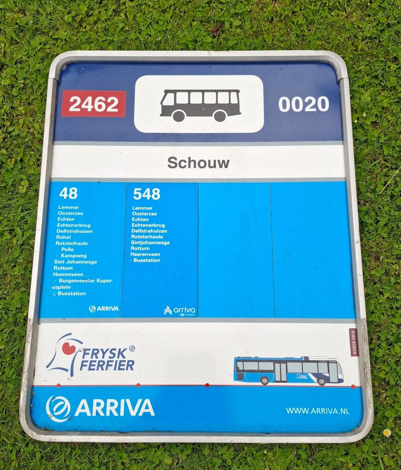 Uniek Arriva Bushalte Bord - Schouw (Friesland), Ophalen of Verzenden, Gebruikt, Bus of Metro, Overige typen